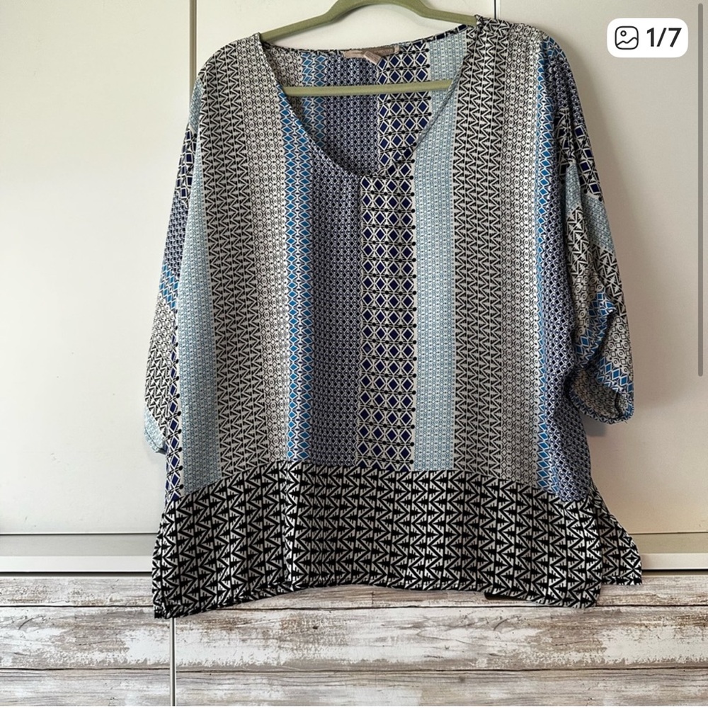 Forever 21 Geometric Boho Boxy Blouse